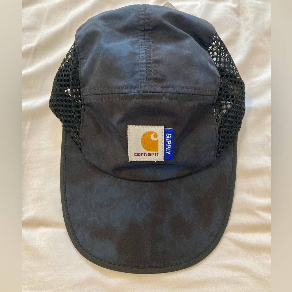 Carhartt WIP Supply Longbill Mesh Trail Hat - Black & Blue Tie Dye